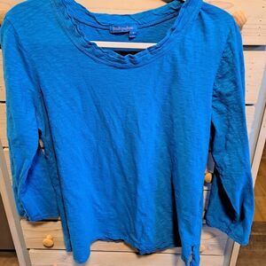 Anthropology - Fresh Produce- Fun Blue Long Sleeve Top- Medium